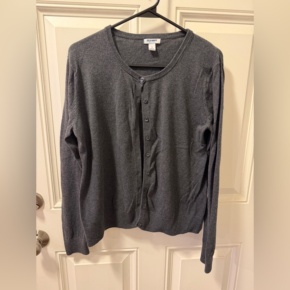 Old Navy Charcoal Button-Up Cardigan